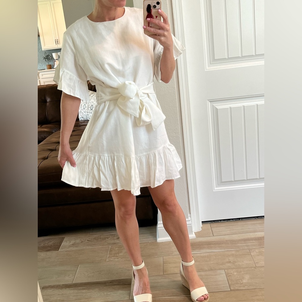 Urban outfitters white linen dress size XS